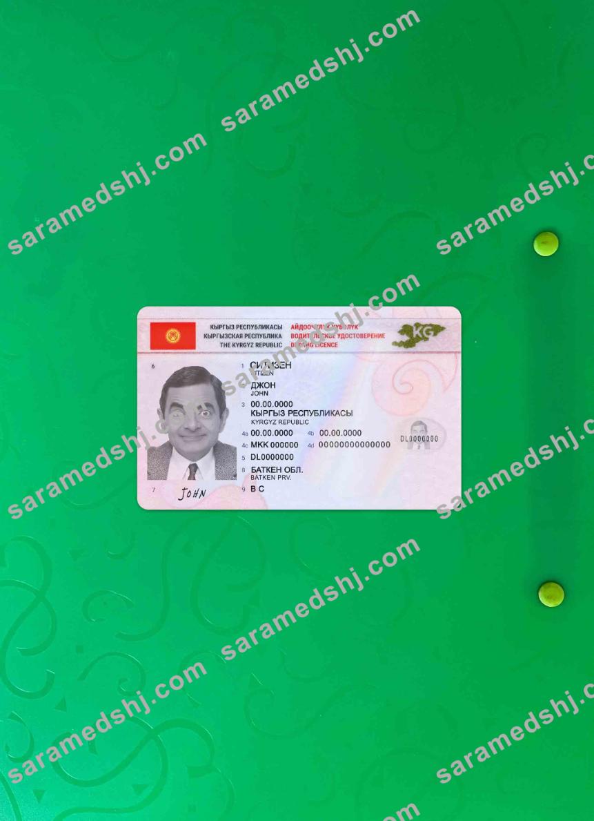 Kyrgyzstan driving license 2019-present photolook FRONT